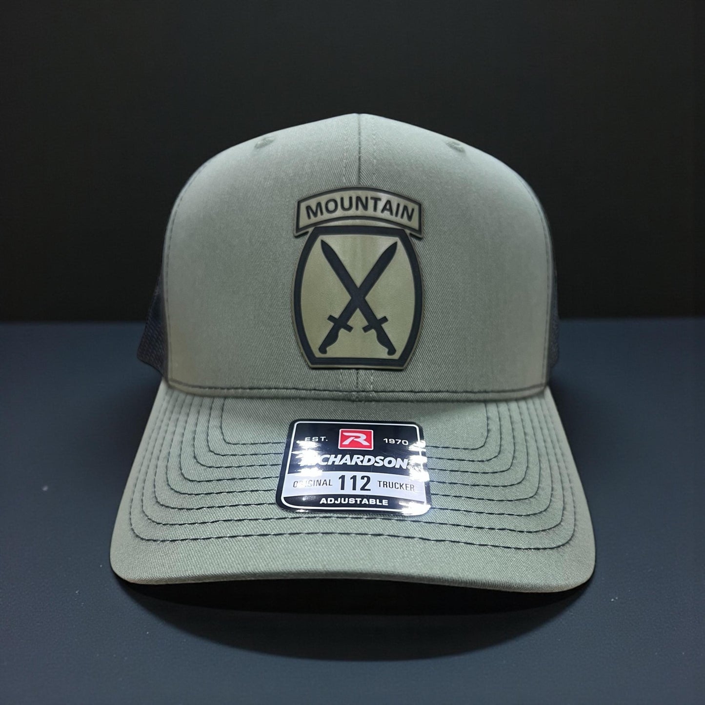 10th Mountain Division Army Hat, Leather Patch, Veteran Tactical Cap