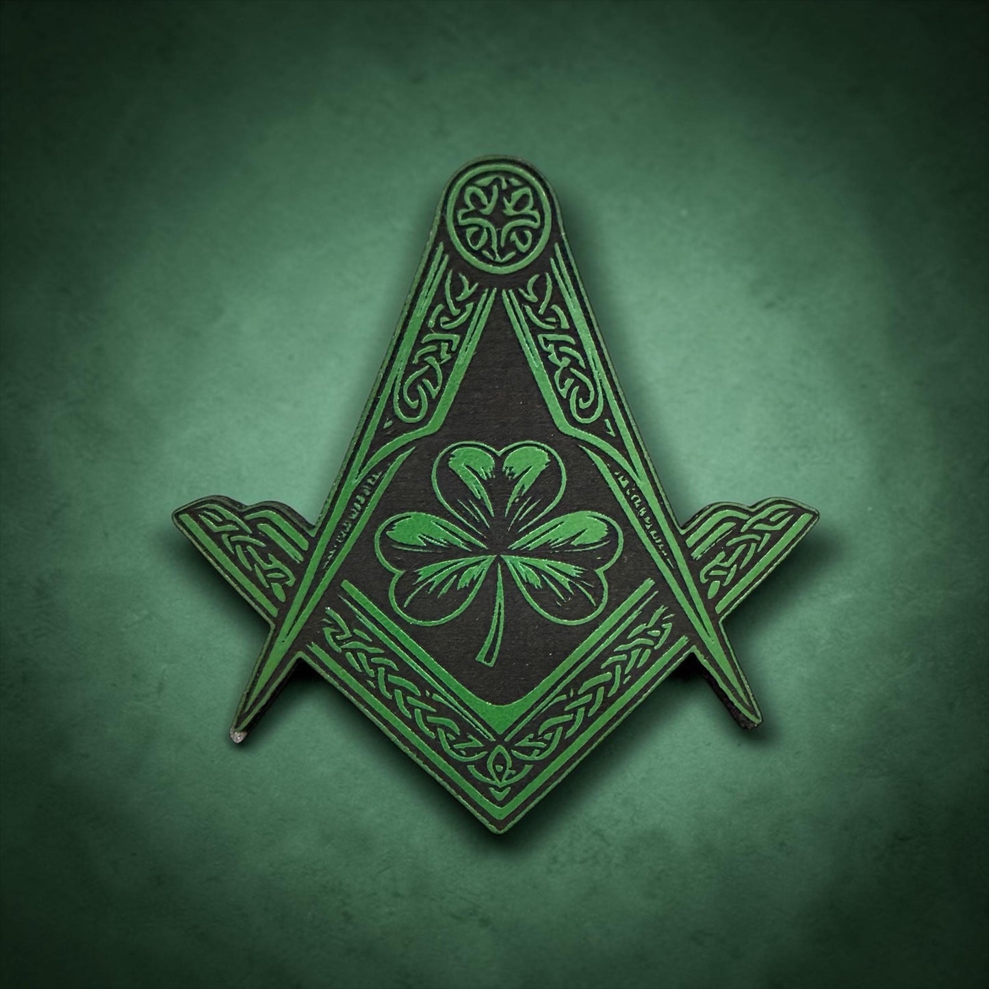 Masonic Shamrock Patch Hat | Square Compasses Celtic Trucker Cap