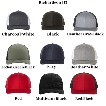 Combat Infantry Badge Leather Patch Hat – Tactical Military Hat – Veteran Gift – Richardson 112 Trucker – Custom Engraved Patch