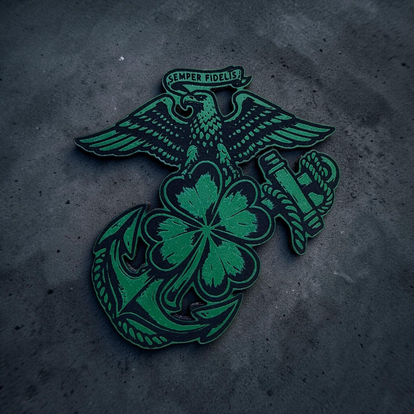 USMC Eagle Clover Anchor Hat – St Patrick’s Day Marine Corps Veteran Apparel