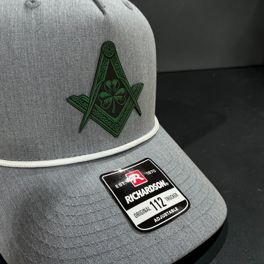 Masonic Shamrock Patch Hat | Square Compasses Celtic Trucker Cap