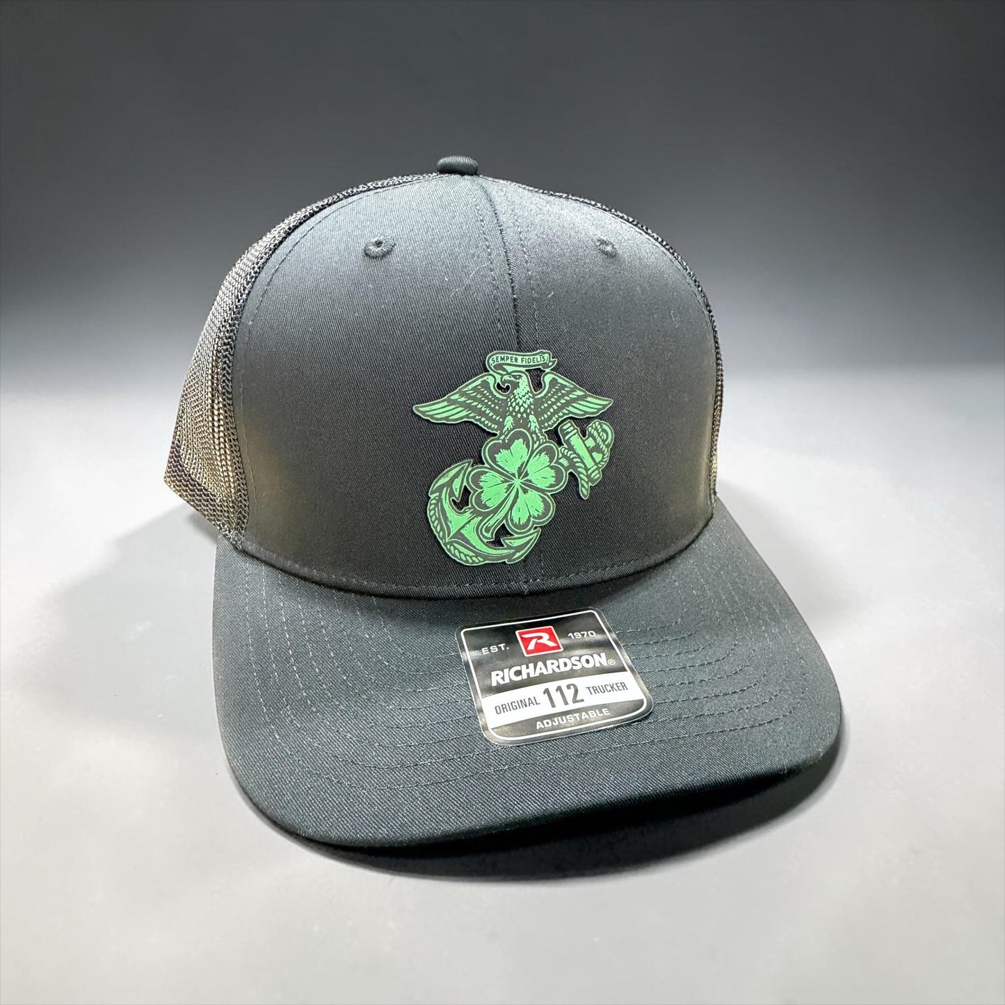 USMC Eagle Clover Anchor Hat – St Patrick’s Day Marine Corps Veteran Apparel