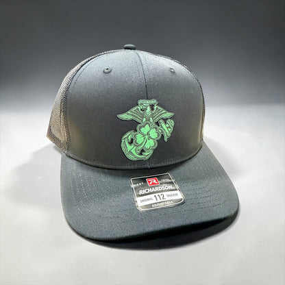 USMC Eagle Clover Anchor Hat – St Patrick’s Day Marine Corps Veteran Apparel