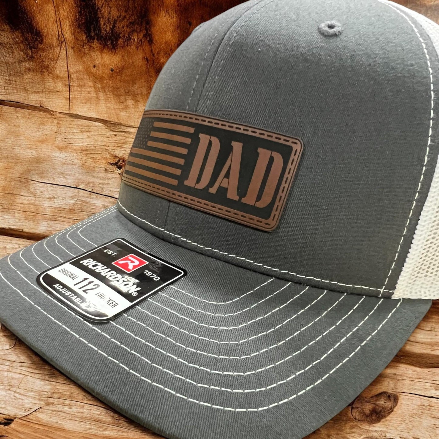 American Flag Leather Patch Dad Hat: Patriotic Baseball Cap