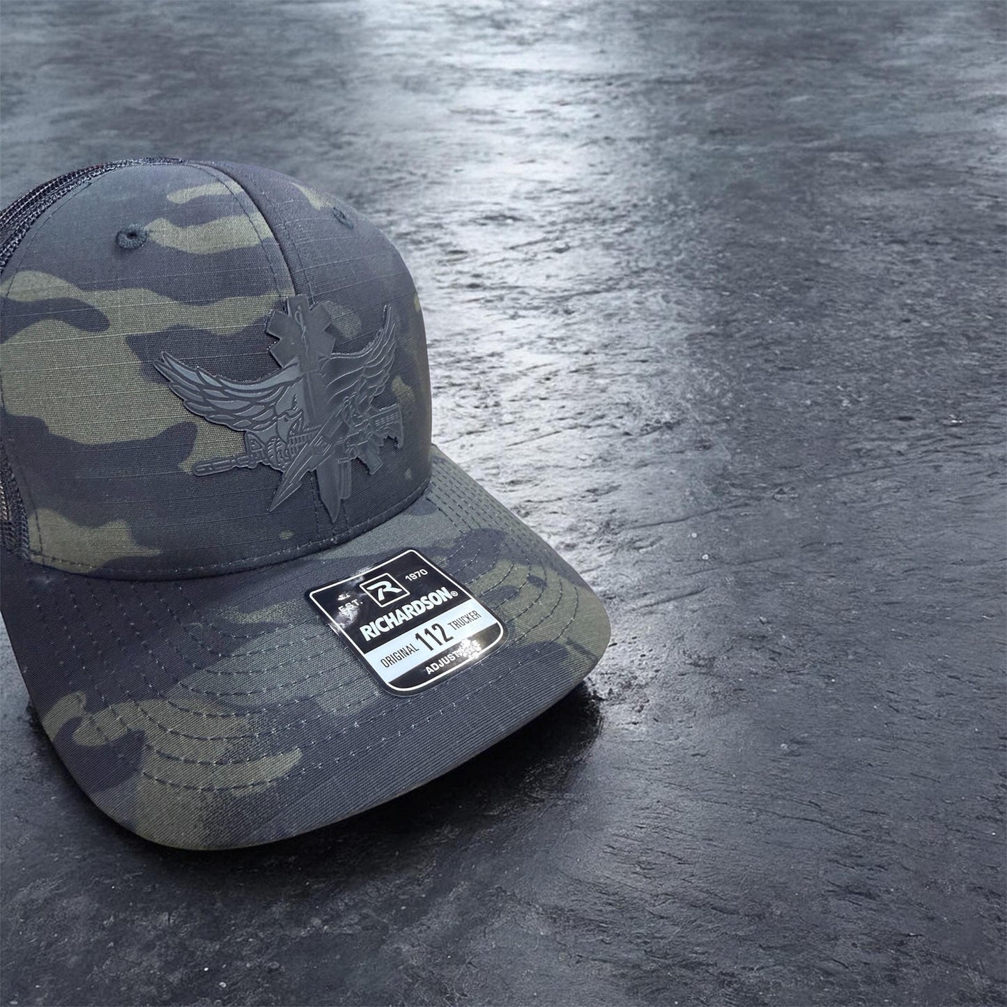 SWAT Medic Emblem Leather Patch Hat, Tactical Police Cap