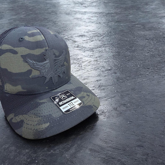 SWAT Medic Emblem Leather Patch Hat, Tactical Police Cap