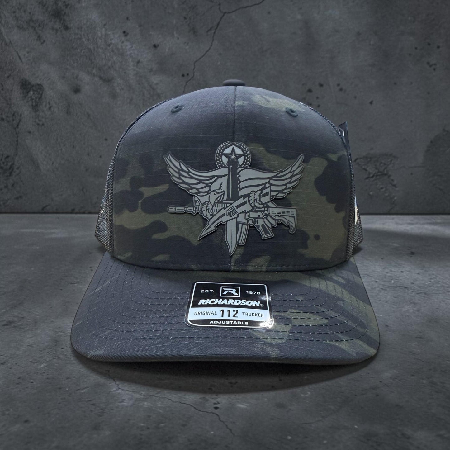 SWAT Master Operator Leather Patch Hat | Tactical Hat | Custom Engraved Patch | Richardson 112 Style | Gift for Law Enforcement