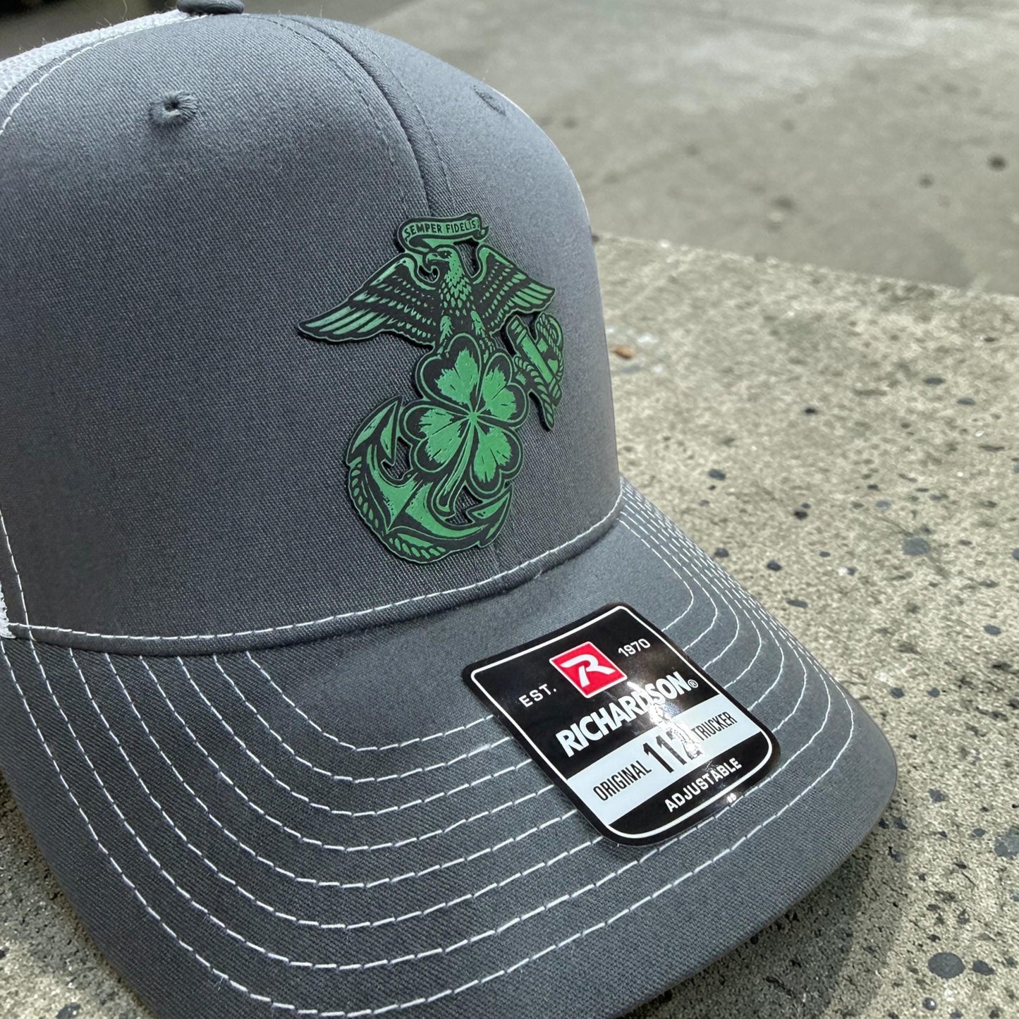 USMC Eagle Clover Anchor Hat – St Patrick’s Day Marine Corps Veteran Apparel